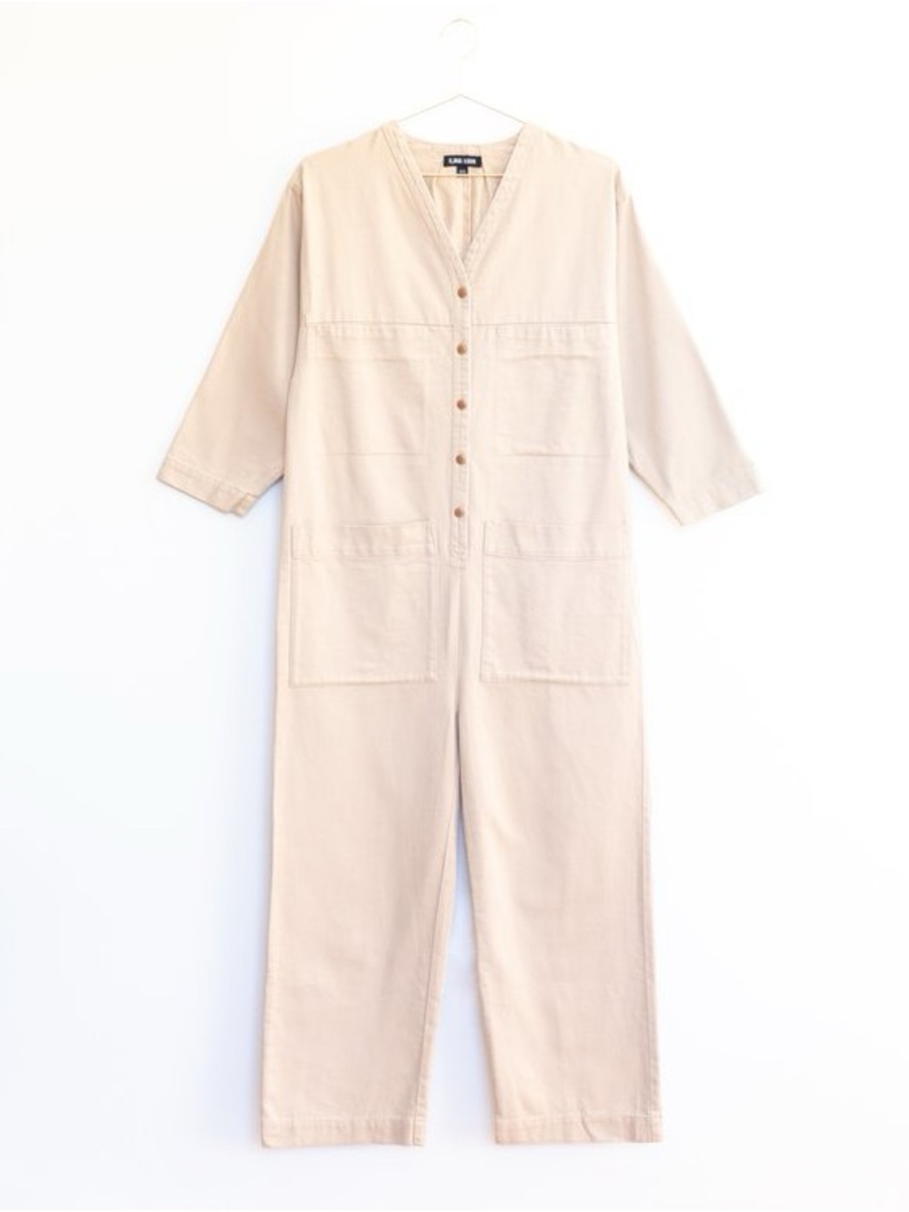 Ilana Kohn Tuck Coverall Jumpsuit Beige XXS Oversized